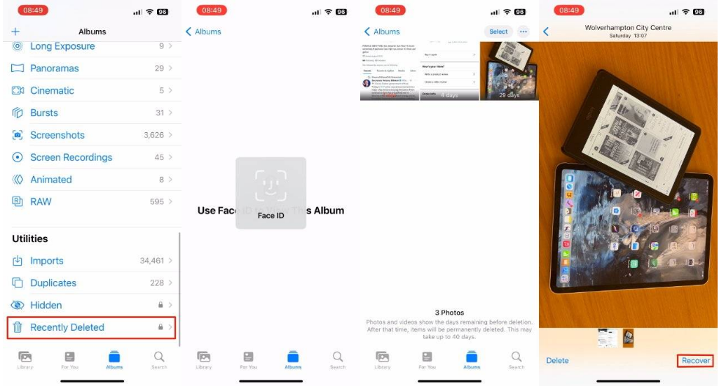 厦门苹果14维修分享 iPhone14 上恢复已删除的照片 